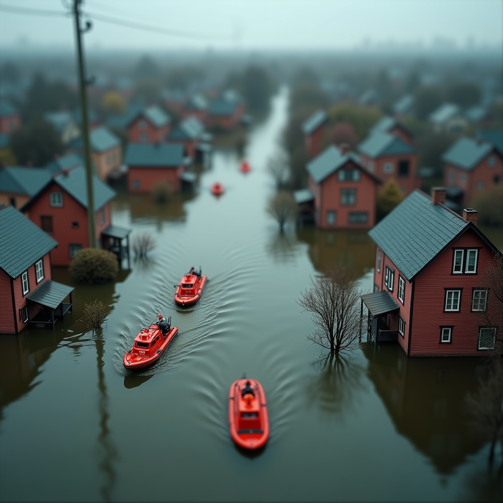 Bender Flux Tiltshift Flooded Town