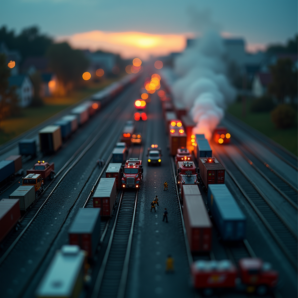 Bender Flux Tiltshift Train Derailment