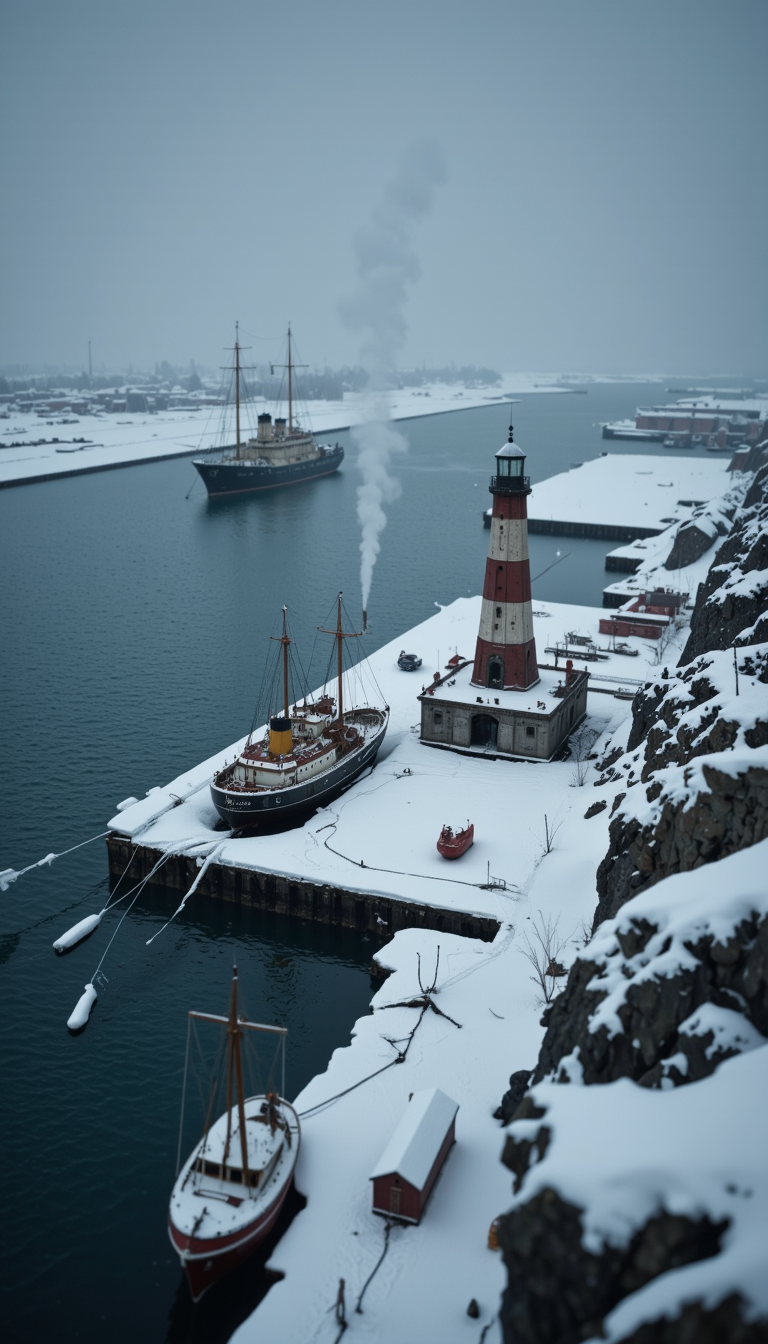 Bender Jibmix Tiltshift Frozen Harbor Lighthouse