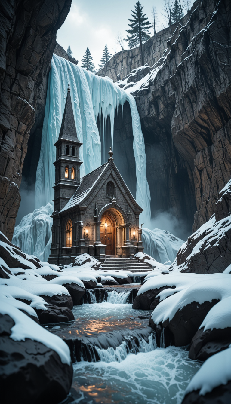 Bender Jibmix Tiltshift Frozen Waterfall Chapel
