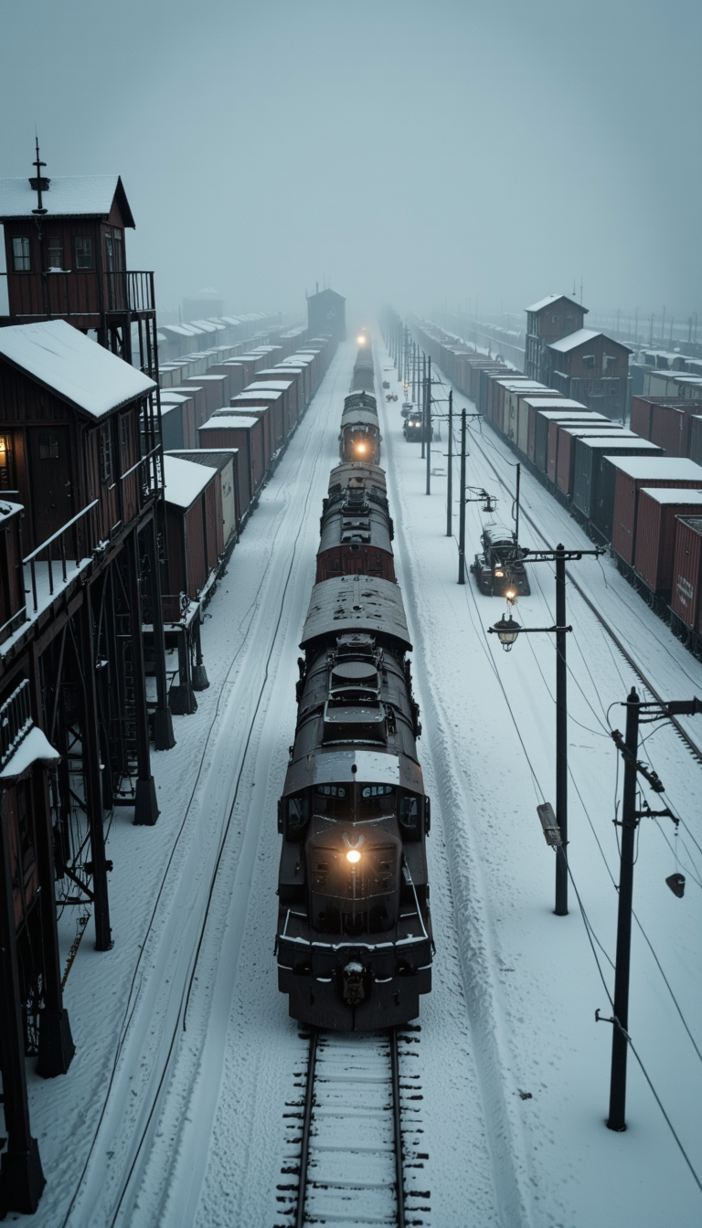 Bender Jibmix Tiltshift Rail Yard Winter Fog
