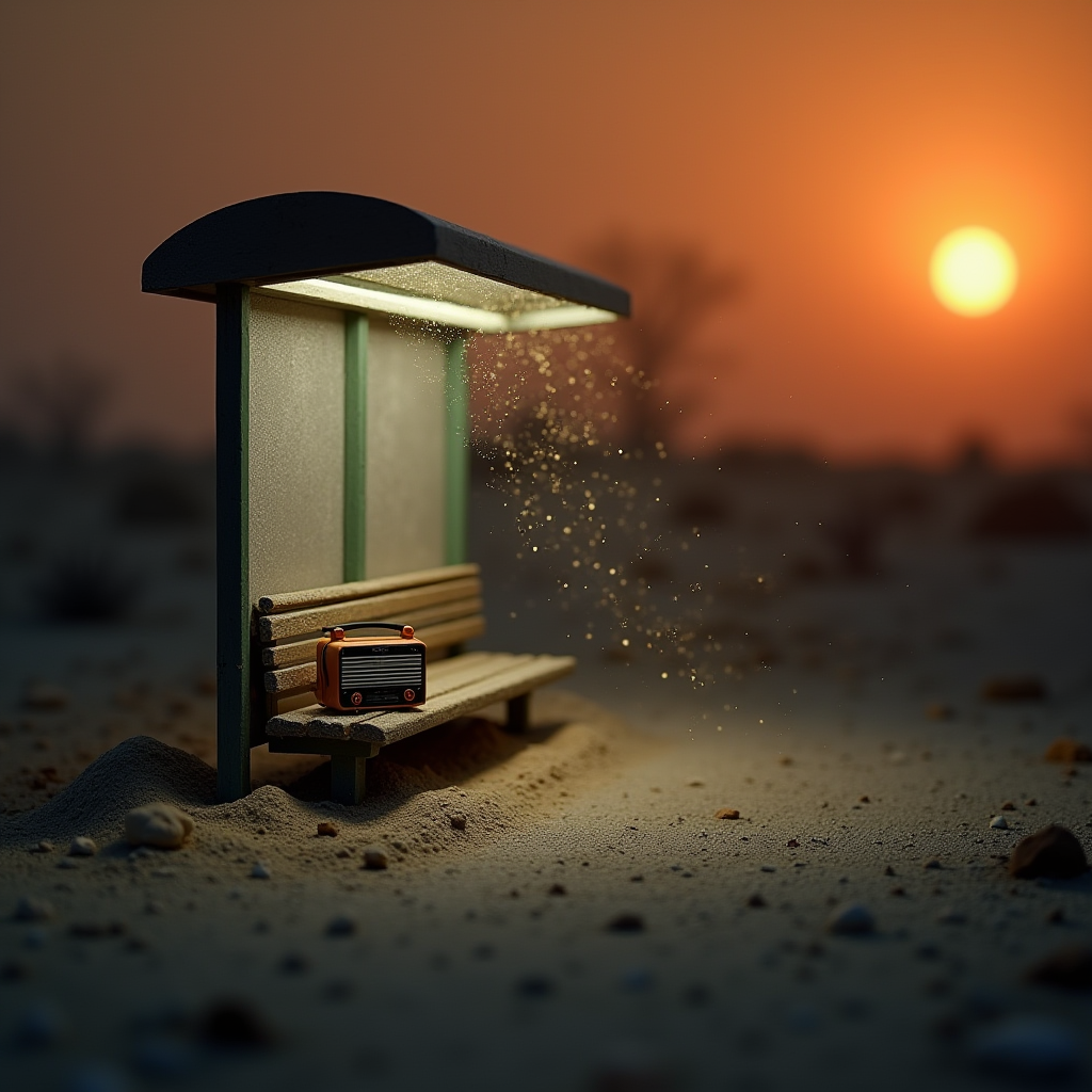 Hal9000 Flux Tiltshift Desert Bus Stop Ash