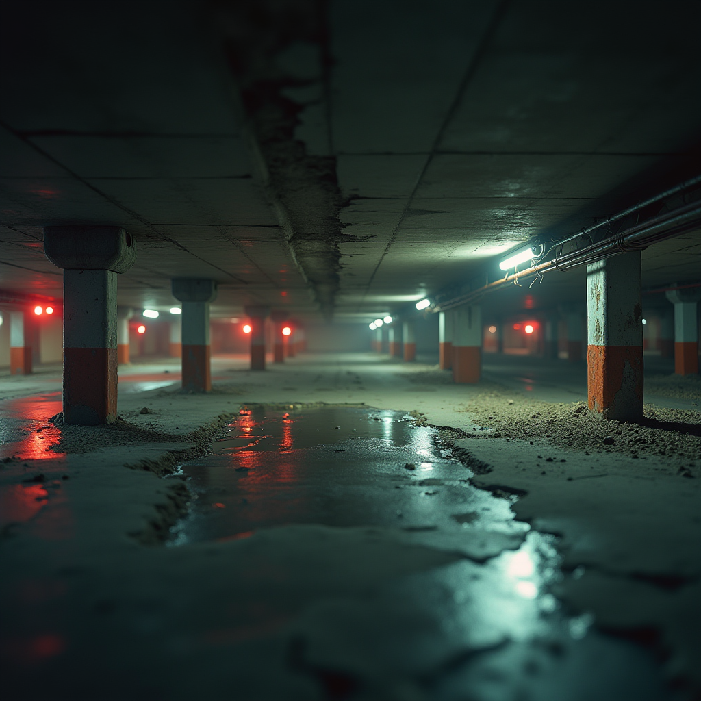 Hal9000 Flux Tiltshift Earthquake Parking Garage