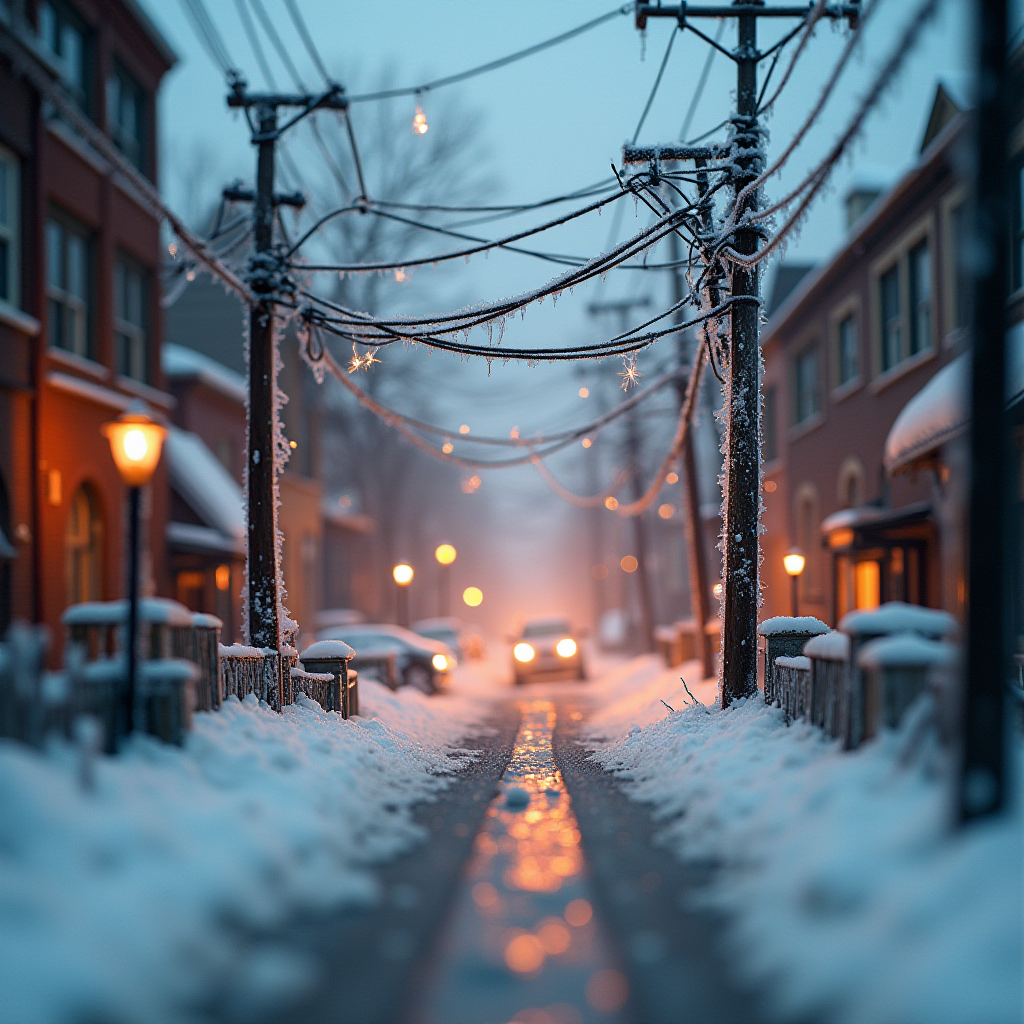 Hal9000 Flux Tiltshift Ice Storm Powerlines
